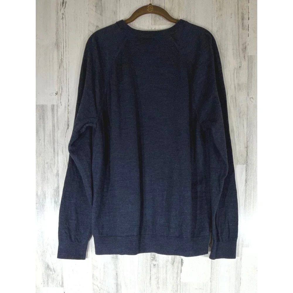 Banana Republic Sweater XL Navy Blue Organic Cotton Raglan Crew Neck Casual